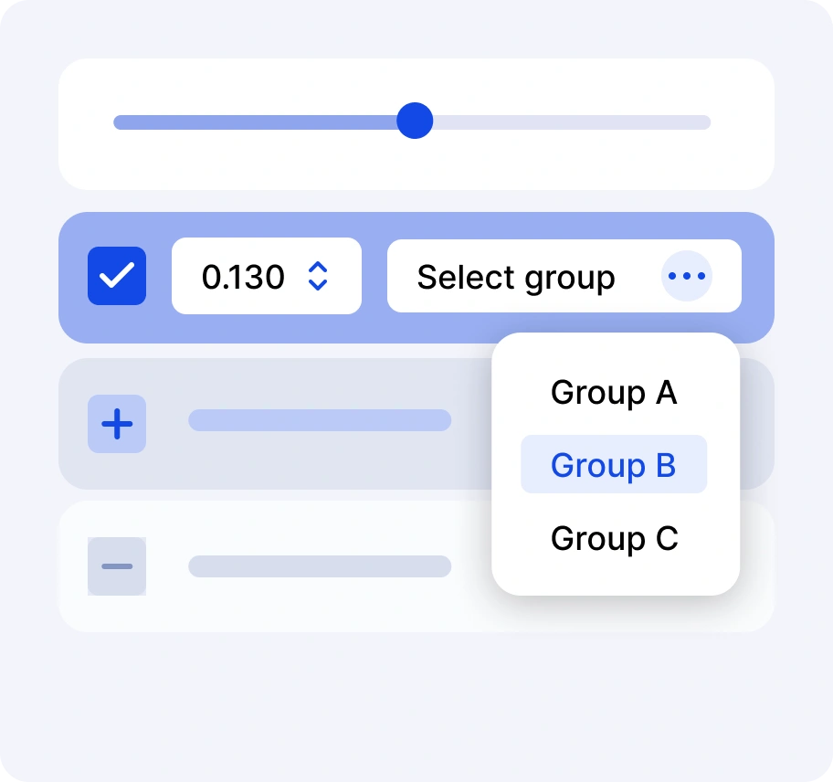 Custom views, weights, and groupings